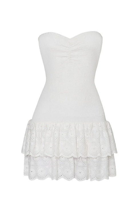 PQ Swim White Sands Marie Ruffle Dress